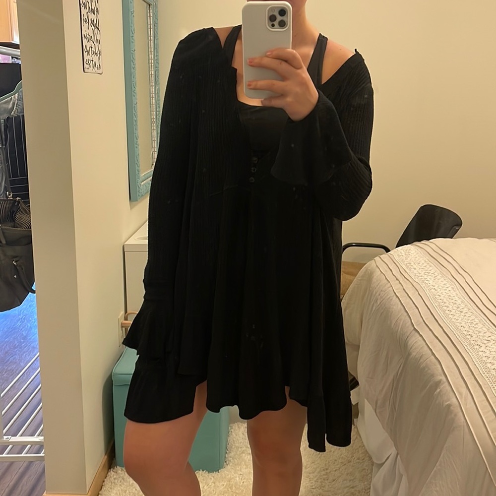 Free People black sweater dress sz M